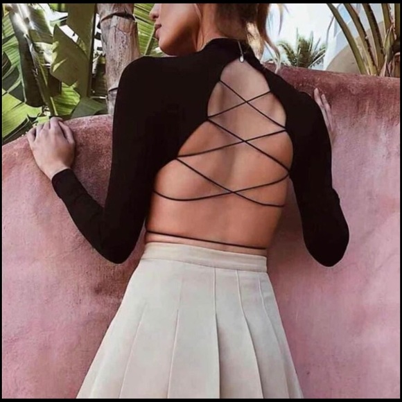 NWOT cross mock neck long sleeve - Picture 2 of 5